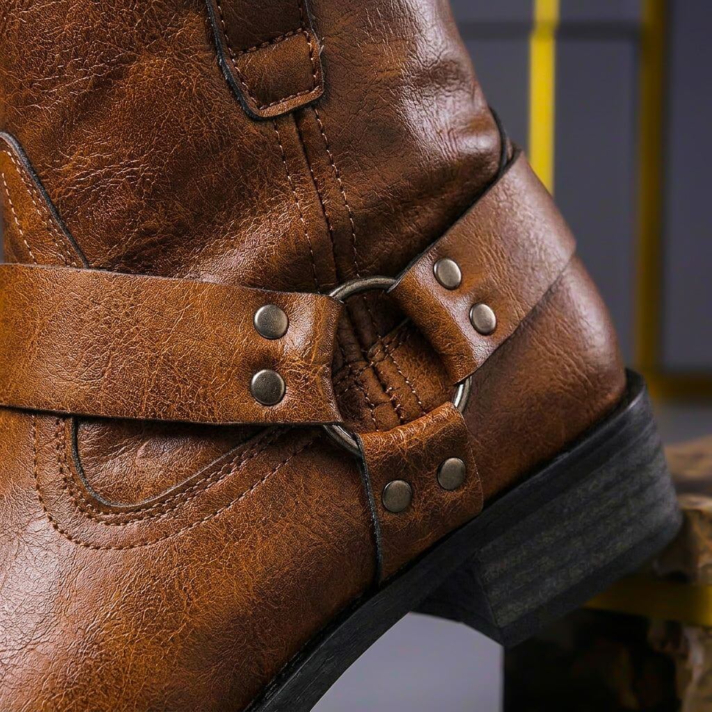 Detail of the boot's grip outsole and cushioned footbed