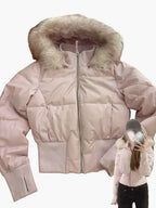 Cropped Quilted Puffer Jacket for Women — full-length styled view
