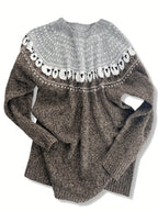 Gray sheep jacquard sweater for women, studio photo 3 of 6