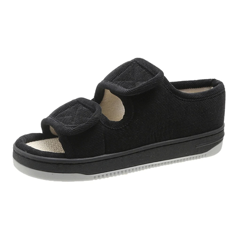Diabetic Sandals for Women with Swollen Feet in Black