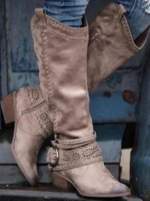 Laser-cut detail worked into the distressed upper
