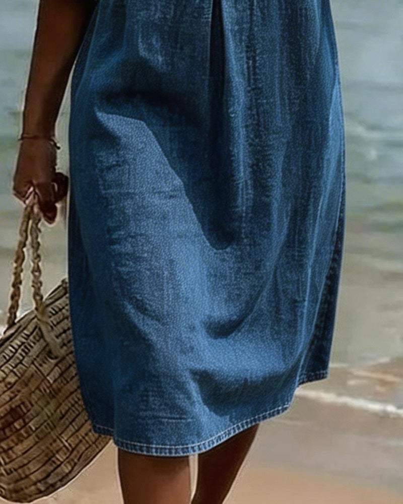 Denim Midi Dress for Women — studio photo, view 2