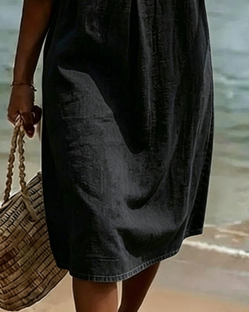 Denim Midi Dress for Women — studio photo, view 4