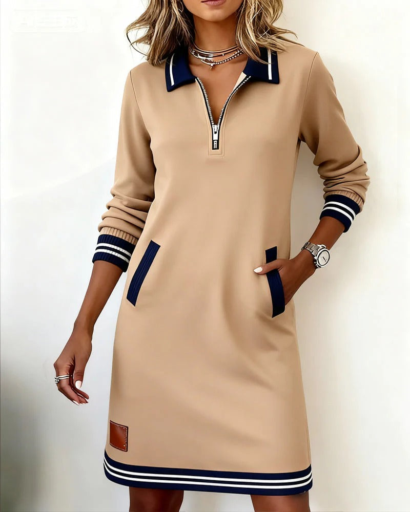 Sweatshirt Dress for Women in Beige