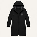 Hooded waterproof raincoat — close view of the collar