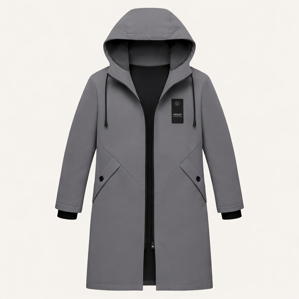 Hooded waterproof raincoat — back view