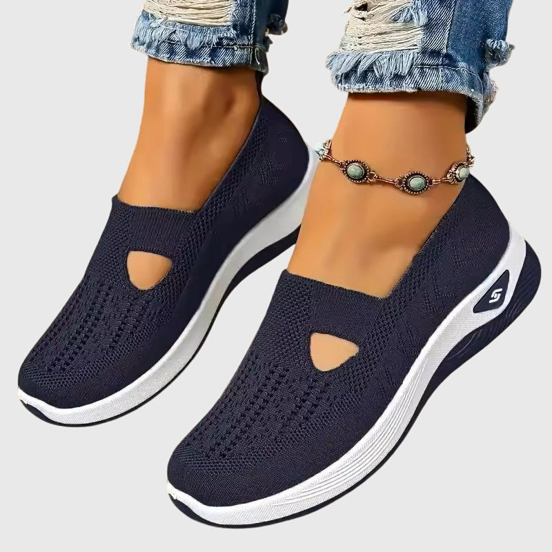 Knit slip on shoes in Navy Blue