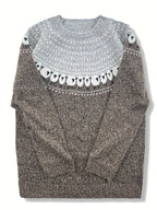 Gray sheep jacquard sweater for women, studio photo 2 of 6
