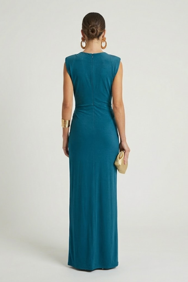 Pleated Maxi Dress for Women — additional product photo 4, showing the item from another angle
