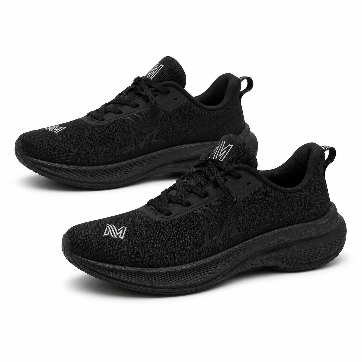 Wide Toe Box Shoes for Men in black knit — main product view