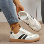 Cushioned walking shoes for women, angled view showing the low-profile shape