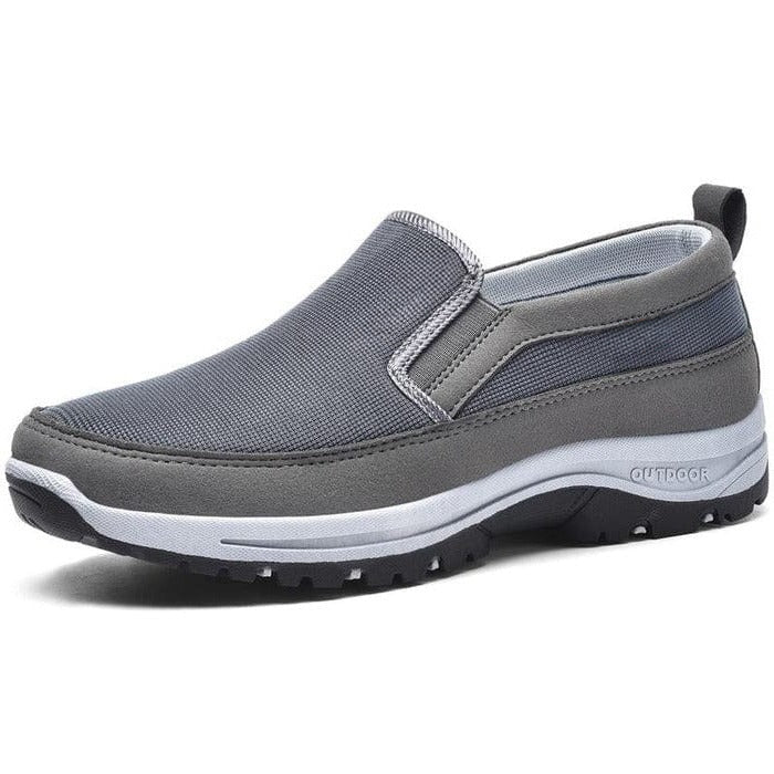 Waterproof shoes for men in gray, side profile