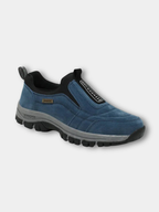Slip on sneakers for men, top view showing the lace-free opening