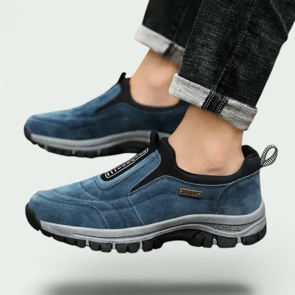 Slip on sneakers for men, underside showing the textured grip tread