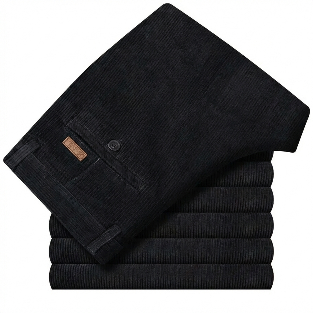 Corduroy pants for men in black
