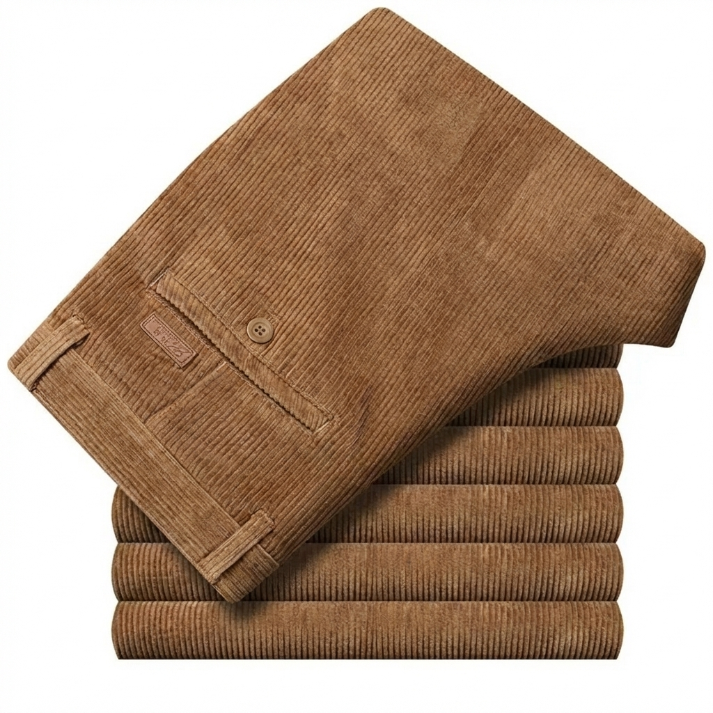 Corduroy pants for men in khaki