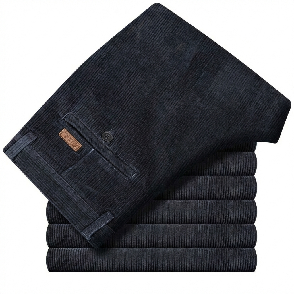 Corduroy pants for men in deep grey