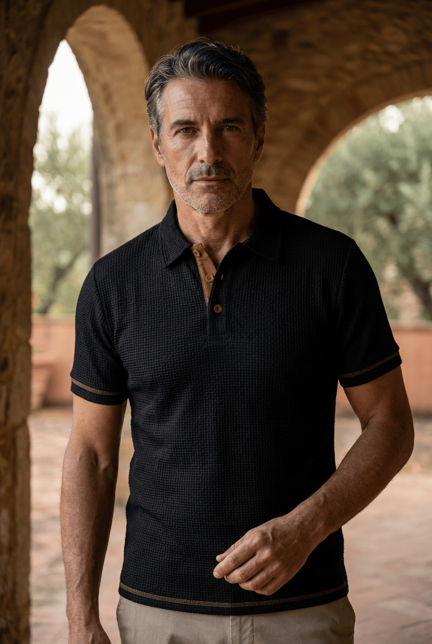Additional photo of the Men's Knit Polo Shirt (shirts), view 1