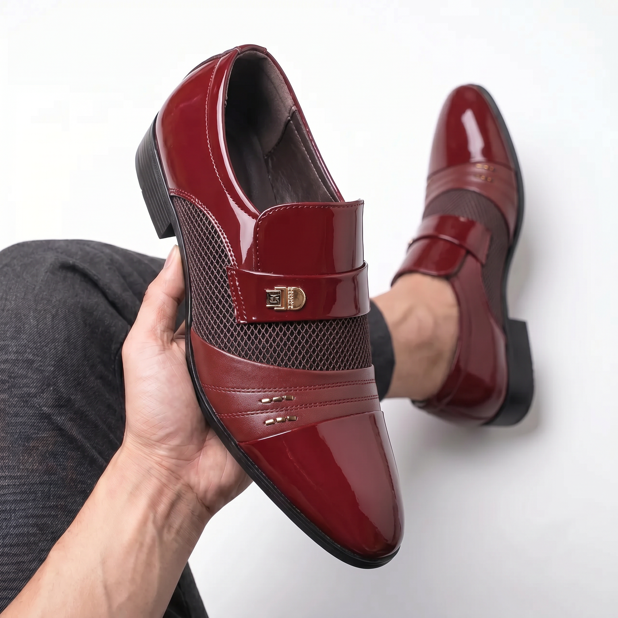 Slip On Dress Shoes for Men — side profile showing the pointed toe