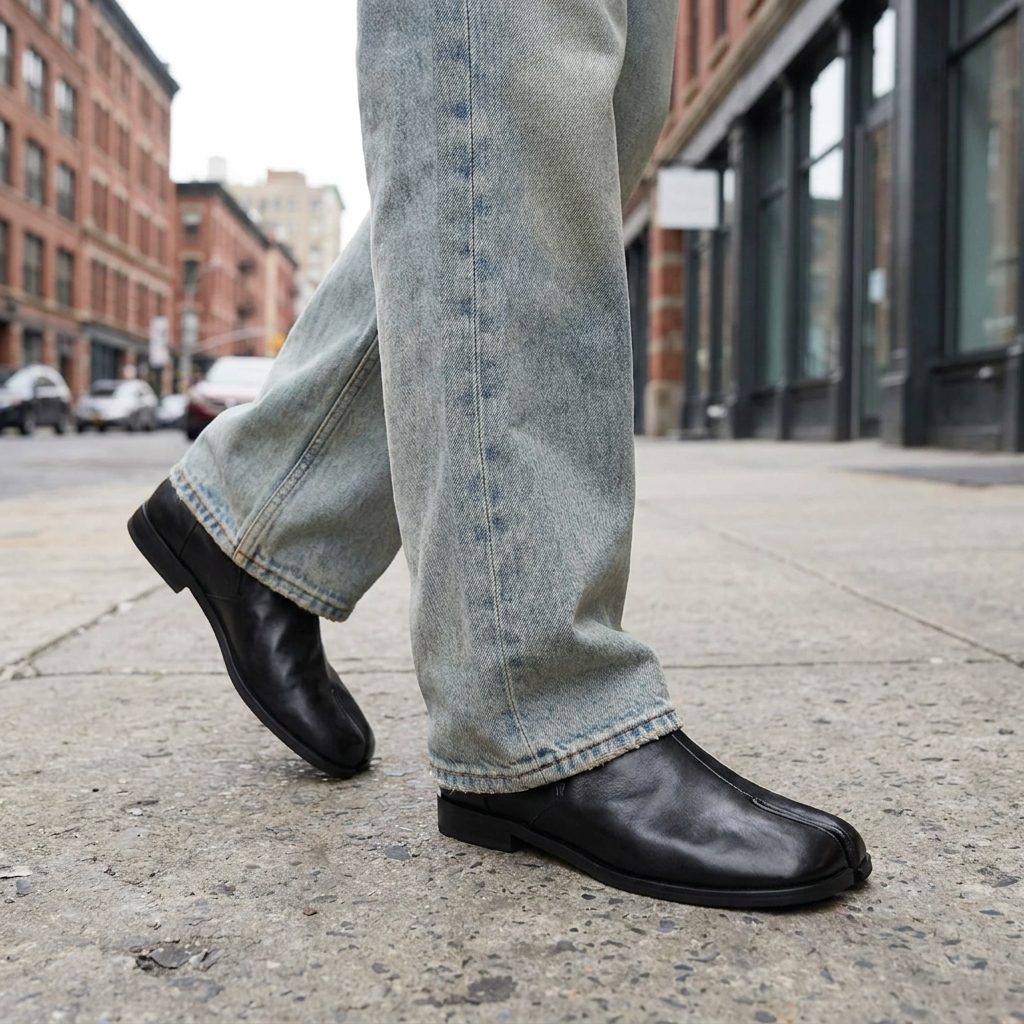 Tabi Loafers for Men — close-up of the split toe