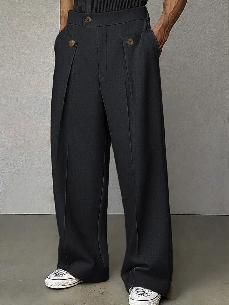Wide Leg Pants for Men in Dark Gray