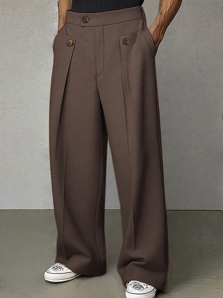 Wide Leg Pants for Men in Brown