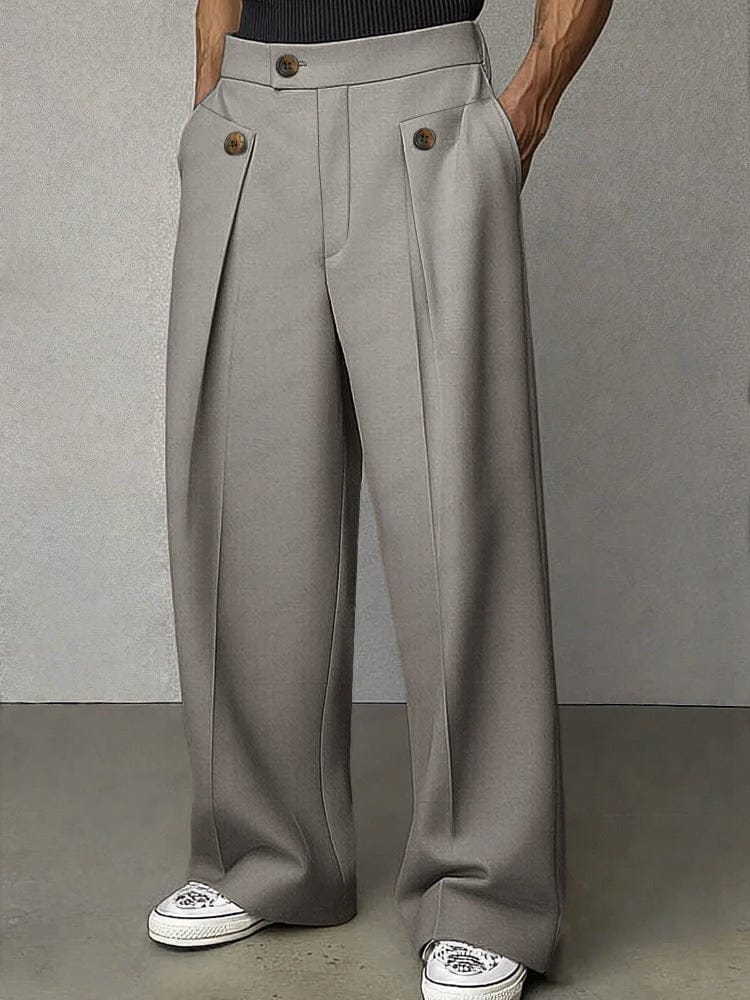 Wide Leg Pants for Men in Gray