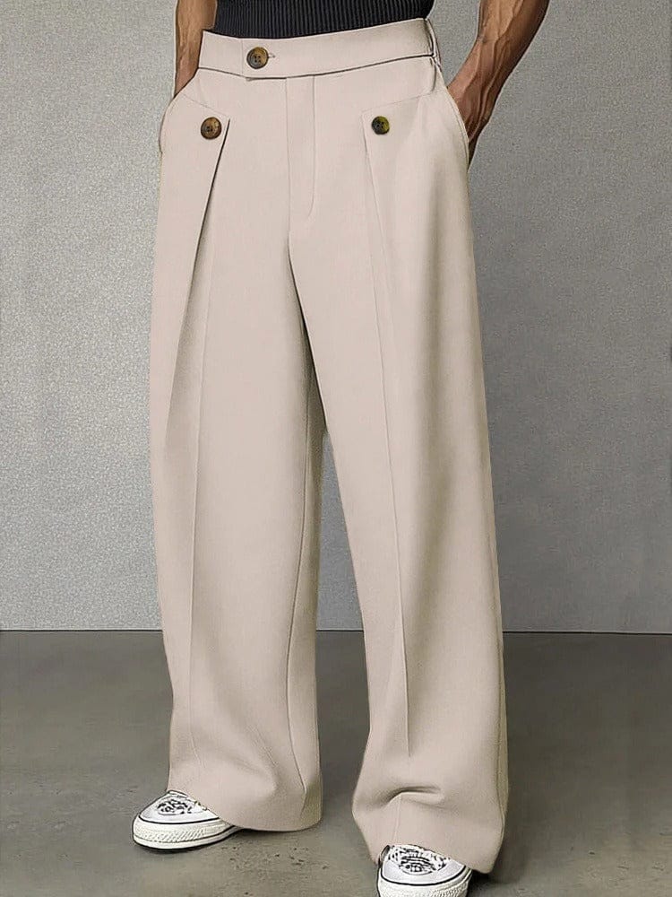 Wide Leg Pants for Men in Beige