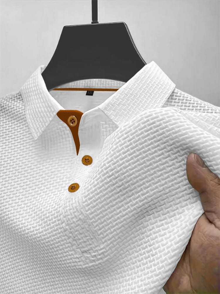 Men's Knit Polo Shirt in White