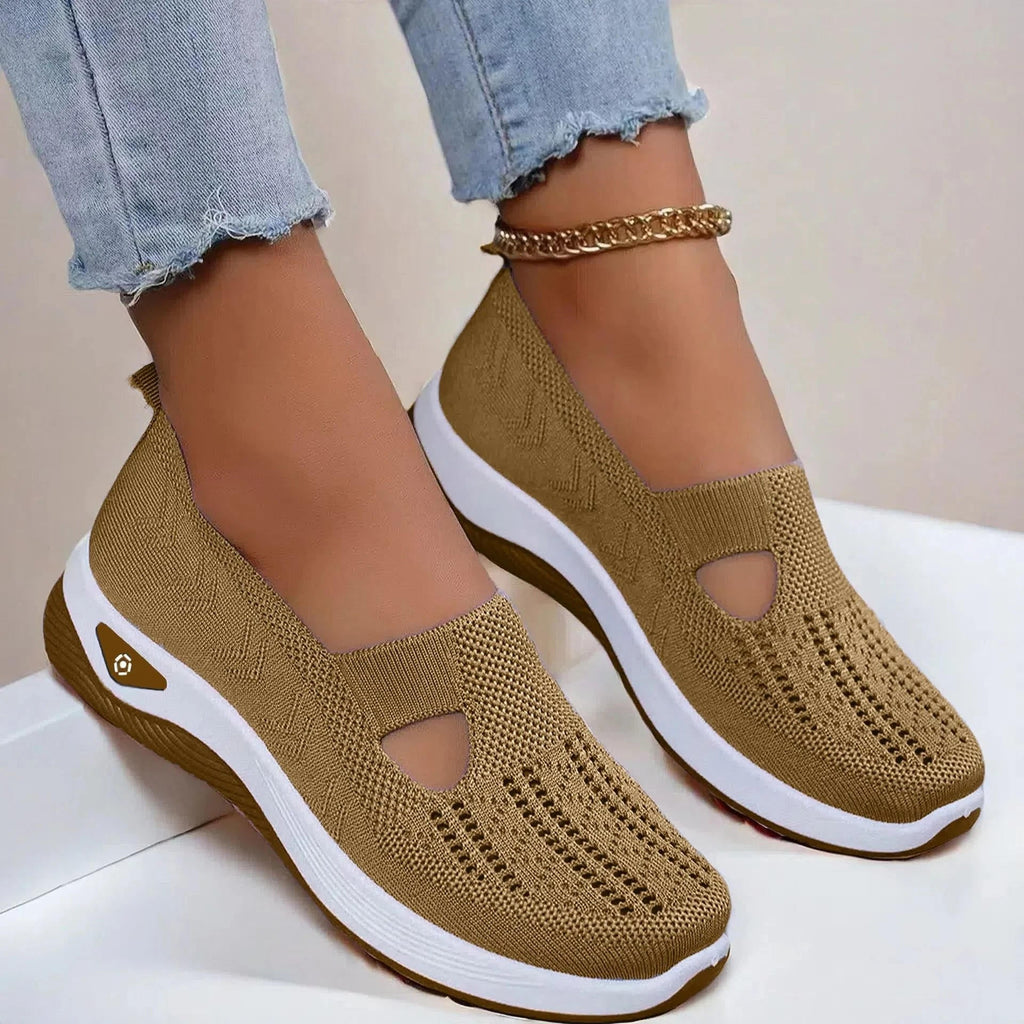 Slip On Walking Shoes for Women in Coffee