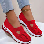 Slip On Walking Shoes for Women in Red