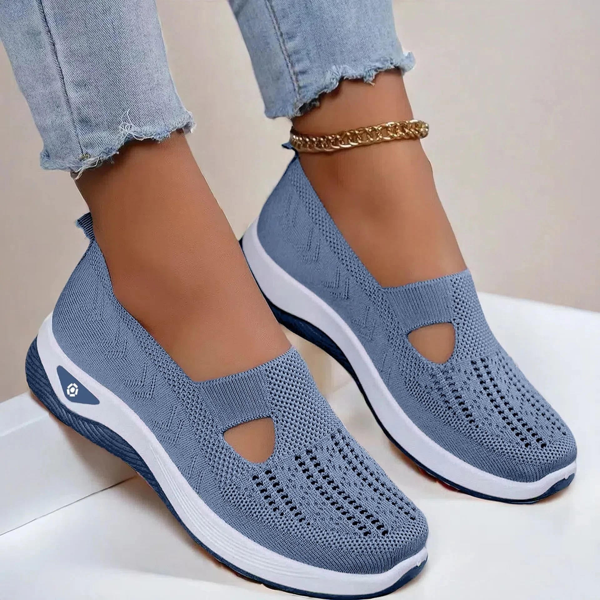 Slip On Walking Shoes for Women in Sky Blue