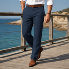 Straight Leg Pants for Men in Navy Blue