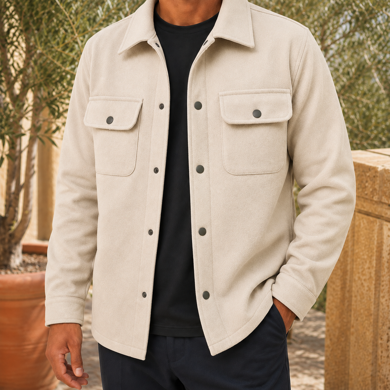 The men's utility jacket in Light Beige