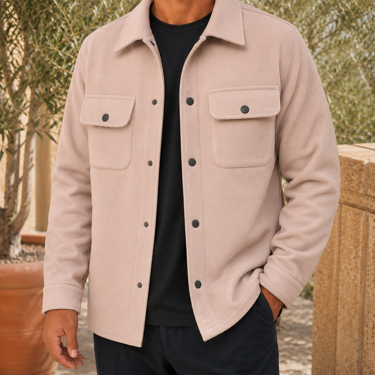 The men's utility jacket in Dark Beige
