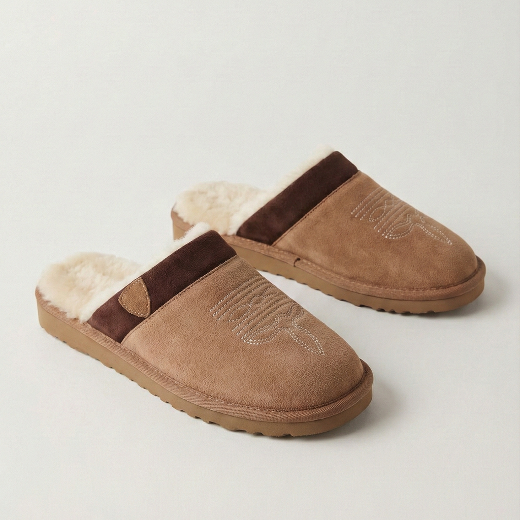 Cowboy Slippers for Men in Chestnut, fourth view