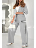 Women's pajama set in Gray, matching top and bottom front view