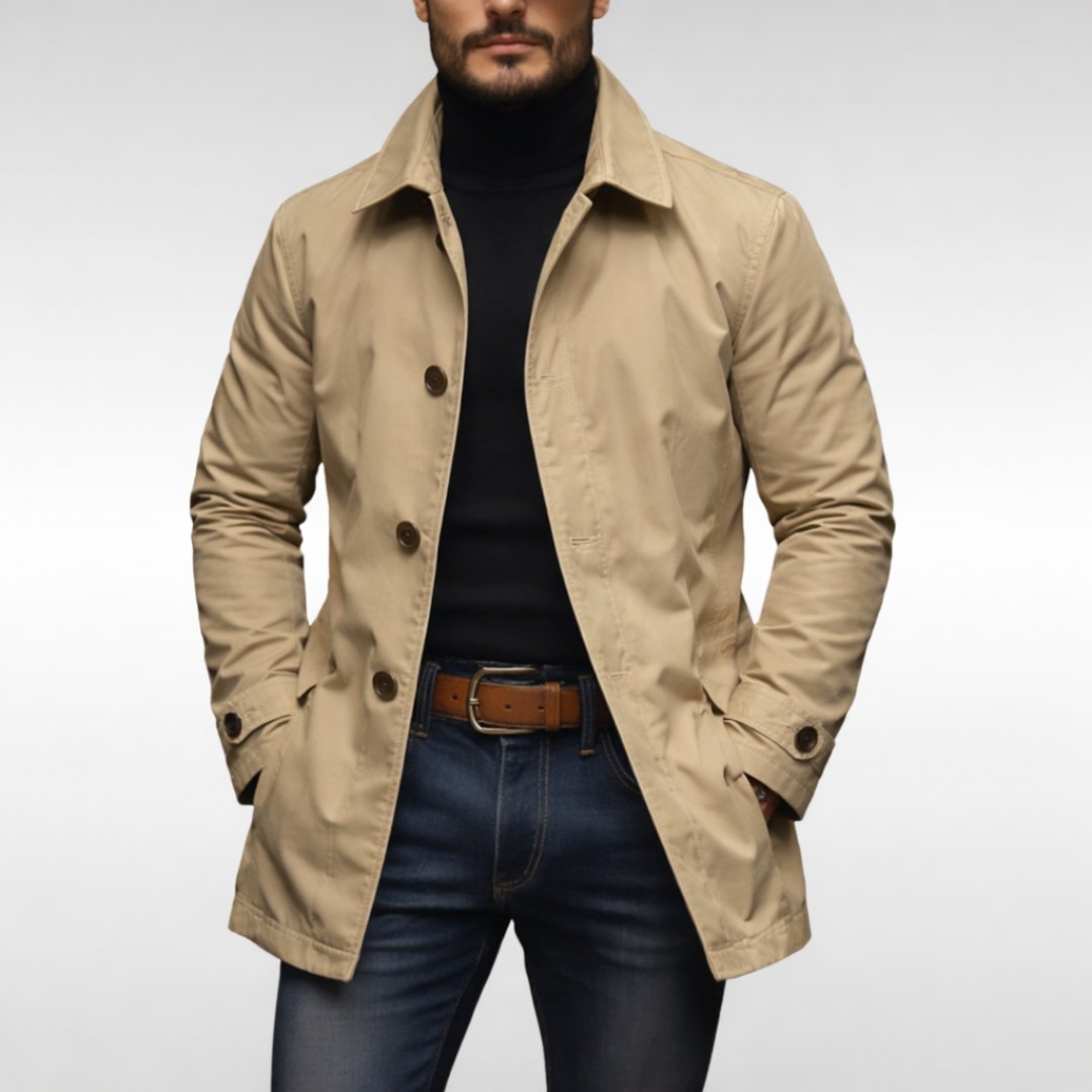 The men's windproof coat in Beige