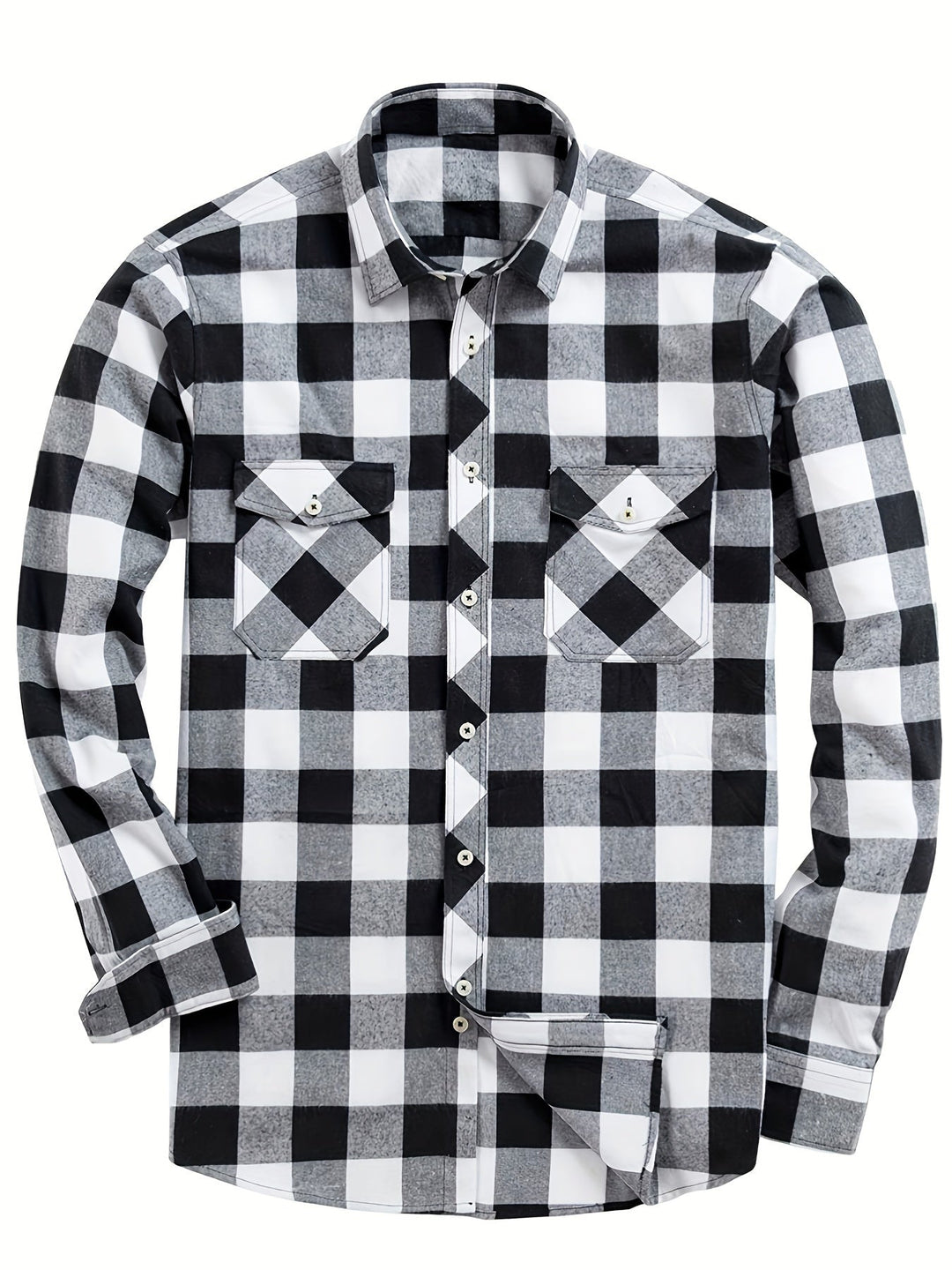 The men's plaid flannel shirt in Black