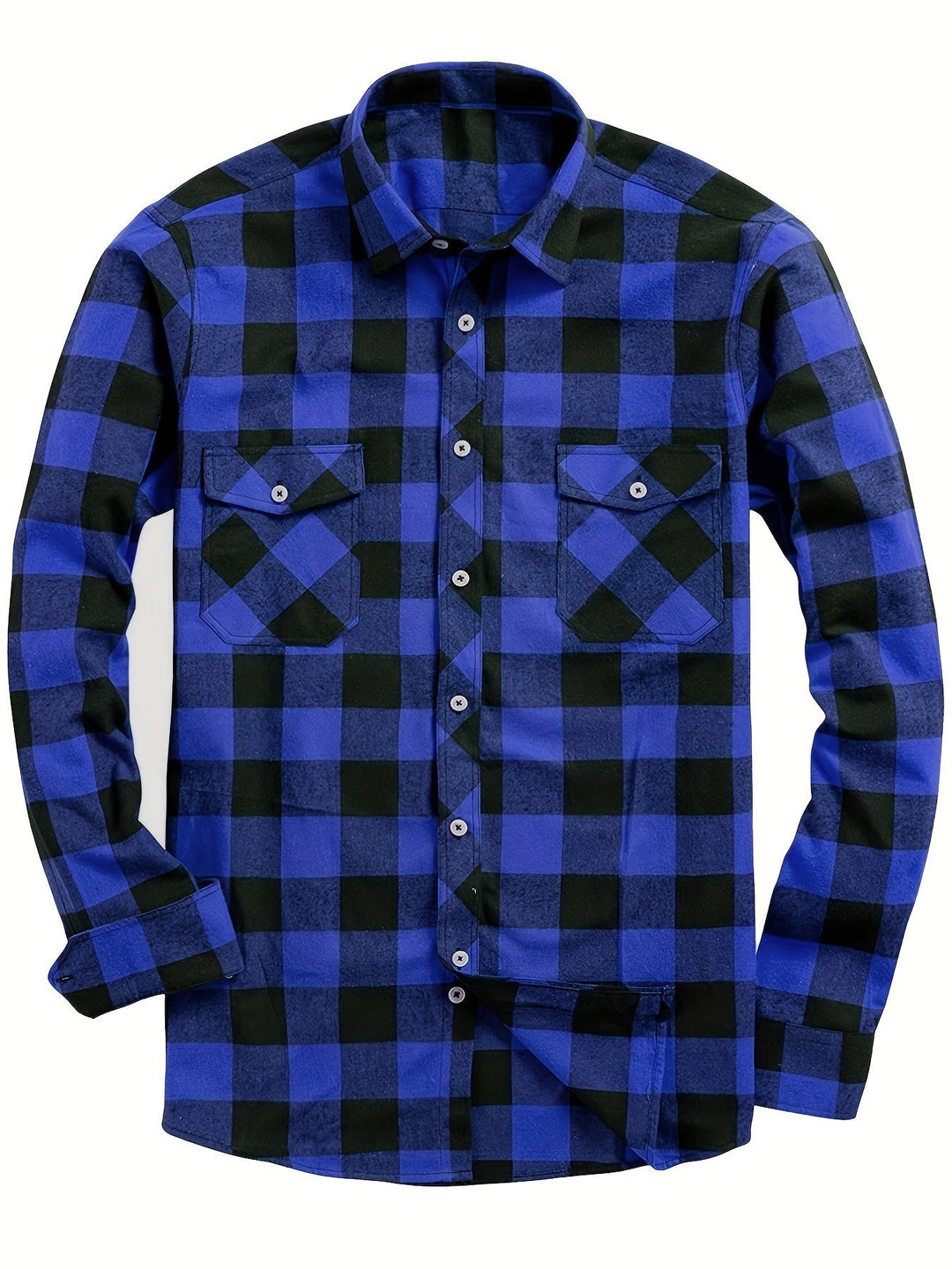 The men's plaid flannel shirt in Blue