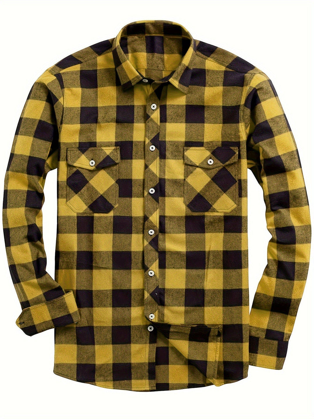 The men's plaid flannel shirt in Gold