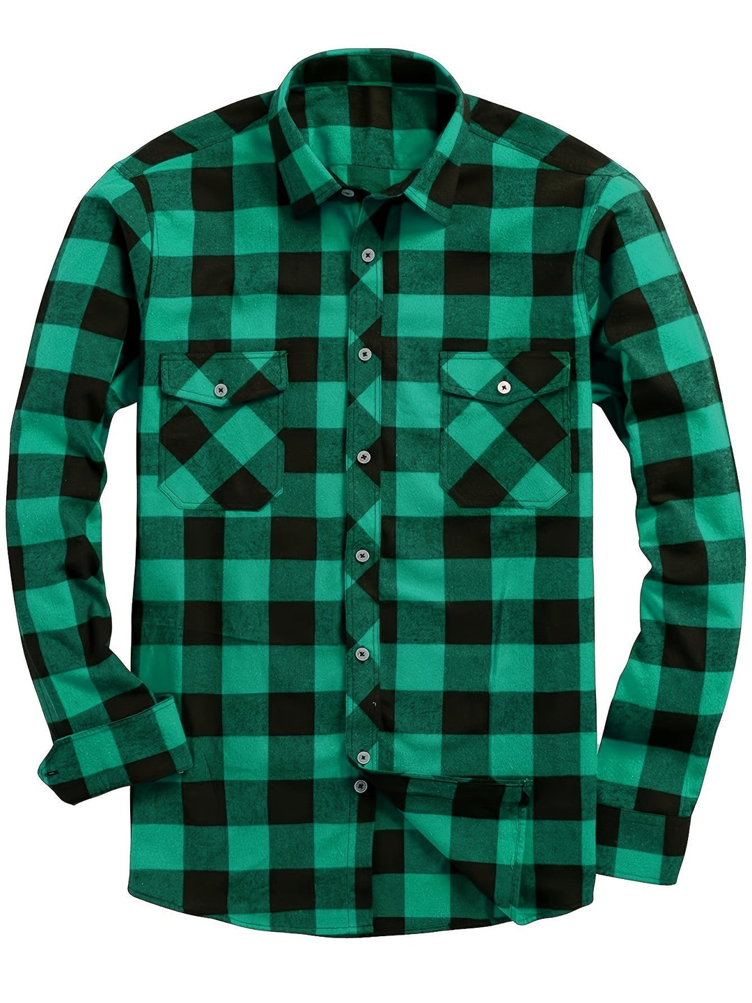 The men's plaid flannel shirt in Green