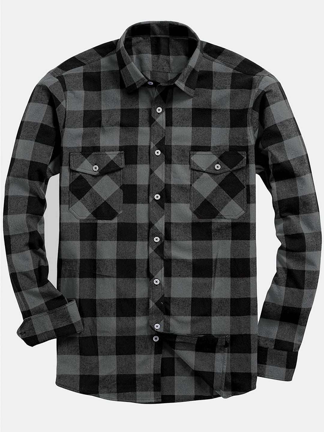The men's plaid flannel shirt in Gray
