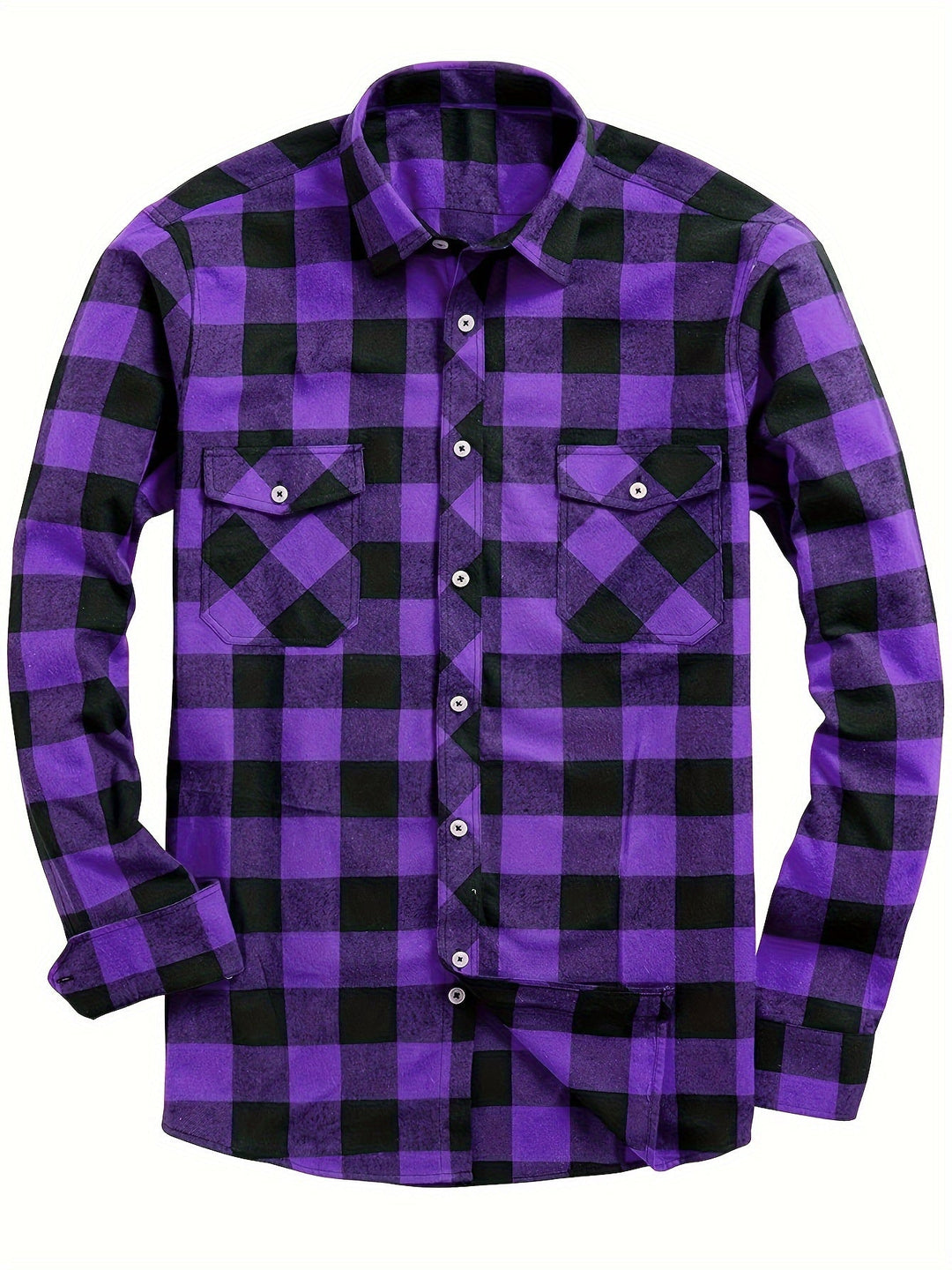 The men's plaid flannel shirt in Purple