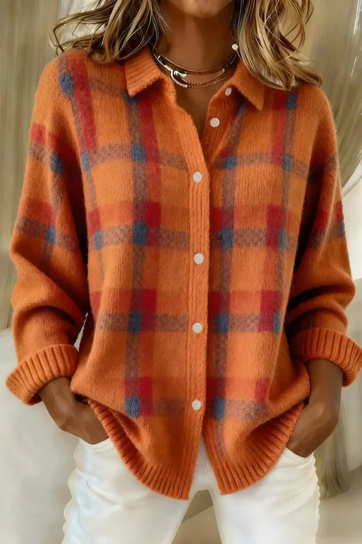 Orange colourway with the check pattern running across the body