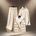 Wool Blend Matching Set for Women — the full three piece set worn together