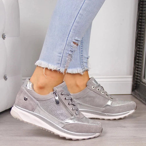 Arch support wedge sneakers in Gray