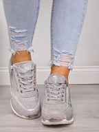 Arch support wedge sneakers — shown in profile