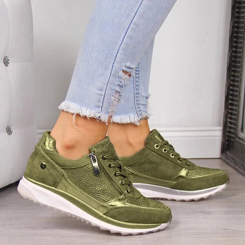 Arch support wedge sneakers in Green