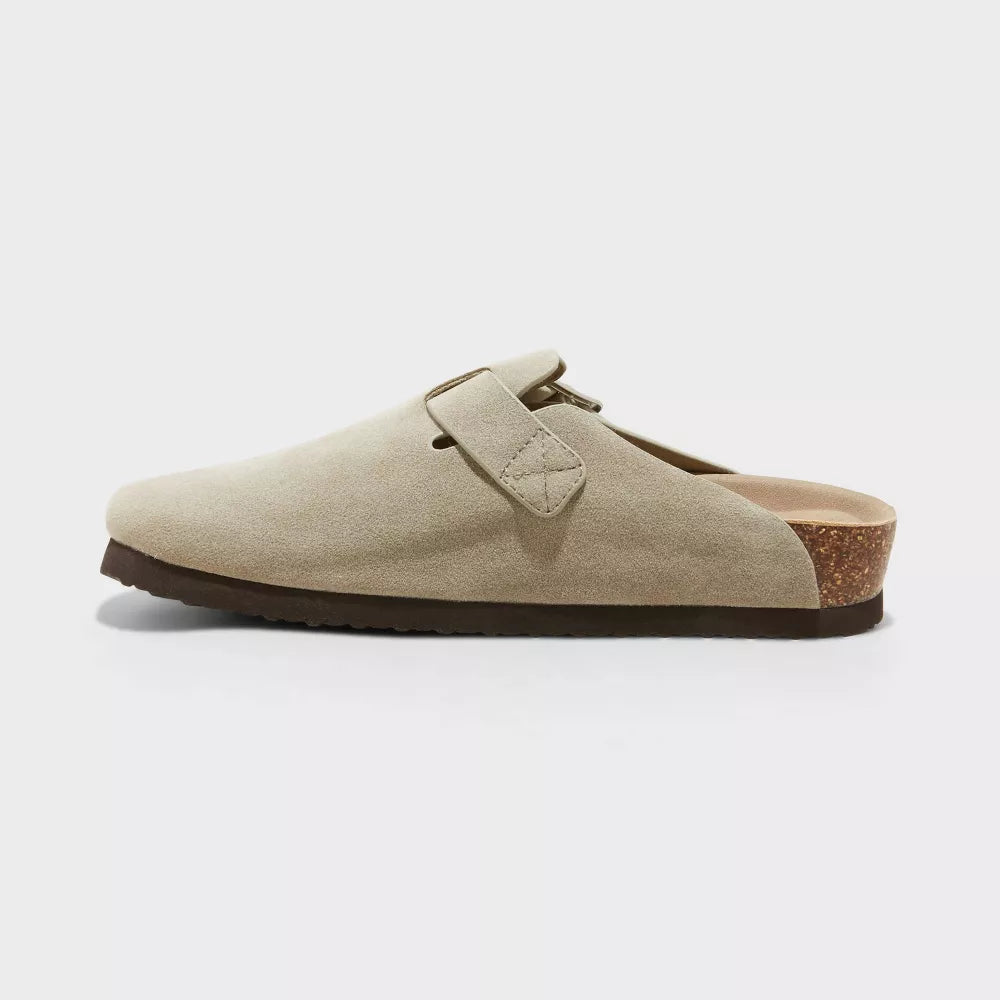 Suede Clogs for Women — angled studio shot of the pair